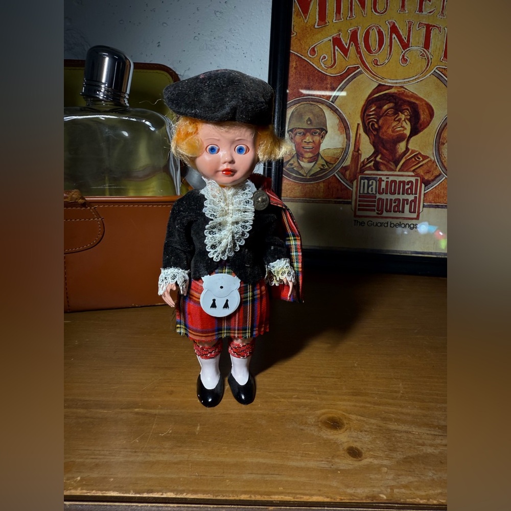 Vintage Scottish Highland Doll Kilt Sporran 7” Hard Plastic 1960s Souvenir